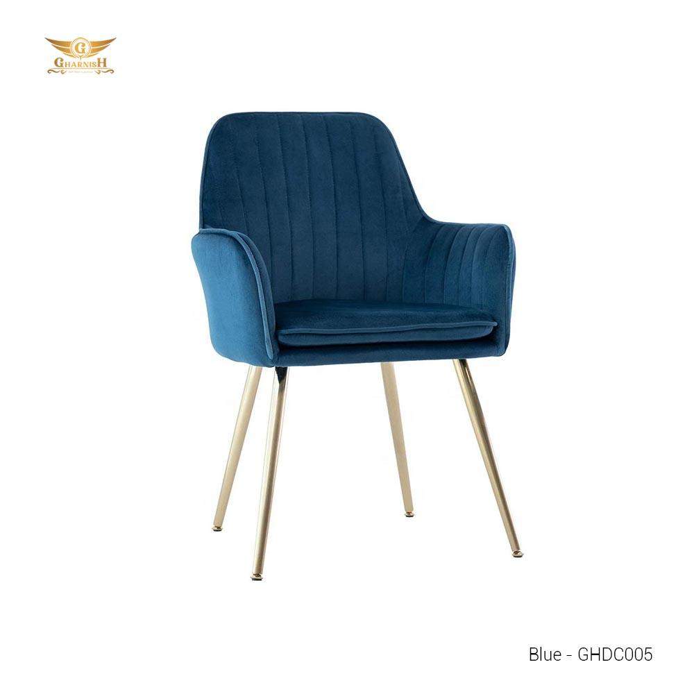 Nordic Style - Luxury Velvet Dining Chair with Golden Brass Legs GHDC005-Gharnish-Dining chair