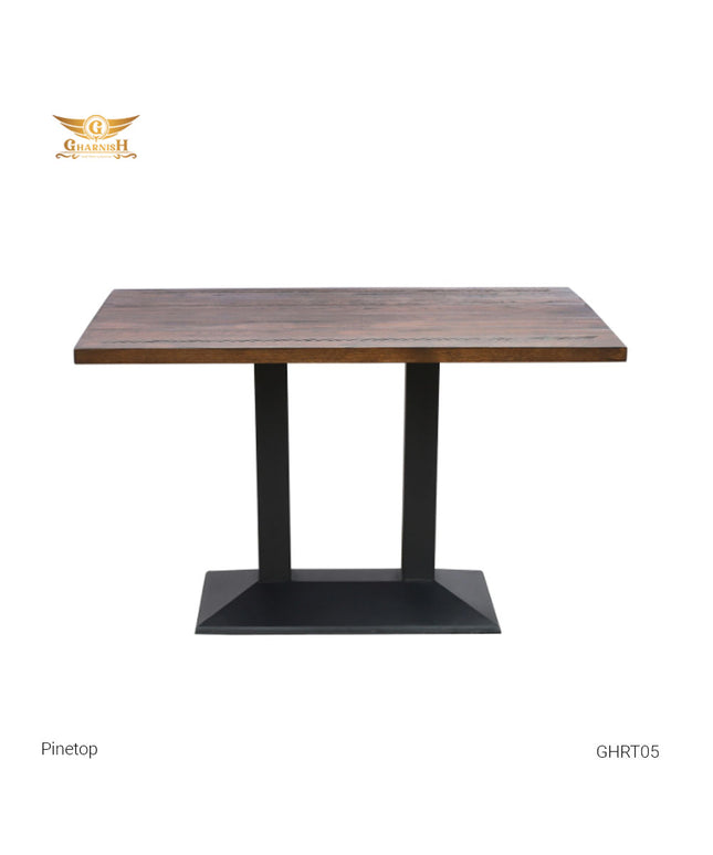 4 Seater Restaurant Table with Pinewood Top and MS base GHRT05
