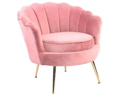 Waver Velvet Accent Chair With Gold Legs GHWC009