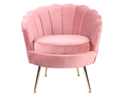 Waver Velvet Accent Chair With Gold Legs GHWC009