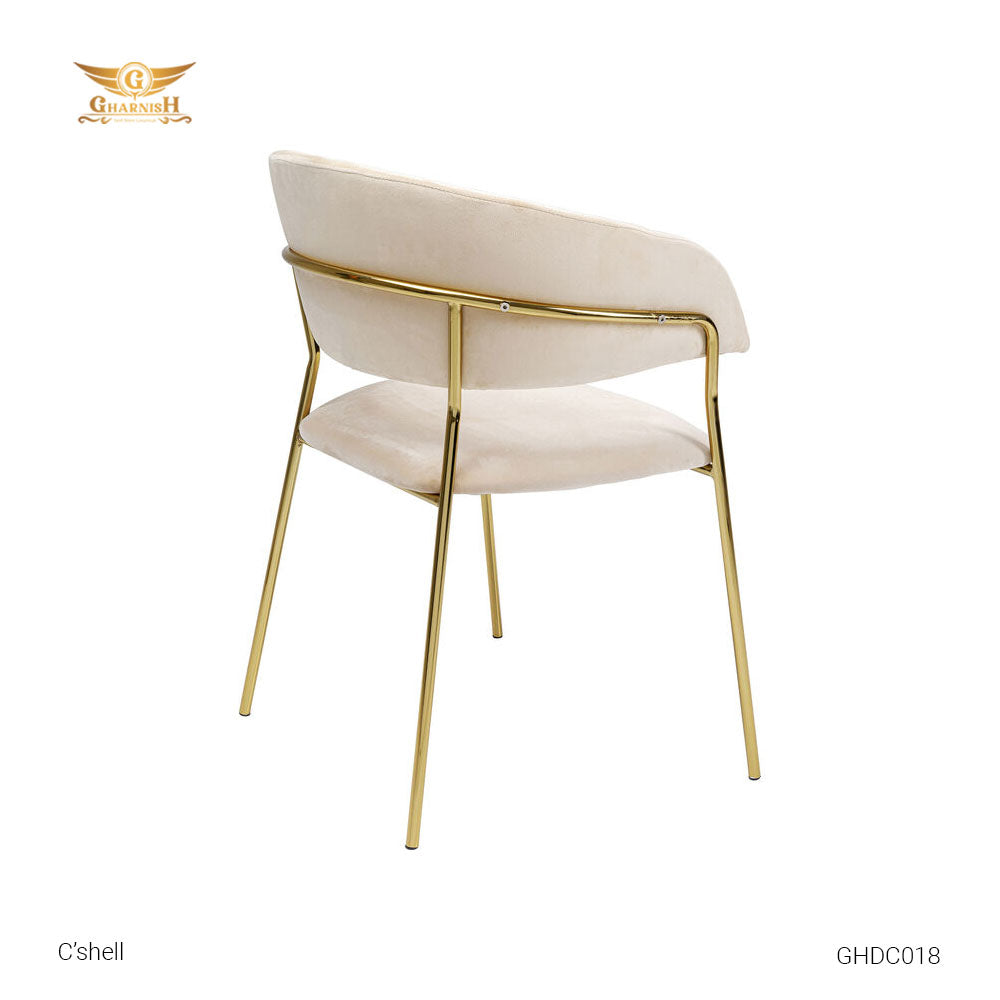 C'Shell Dining Chair - Velvet and PVD Coated Frame GHDC018