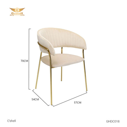 C'Shell Dining Chair - Velvet and PVD Coated Frame GHDC018