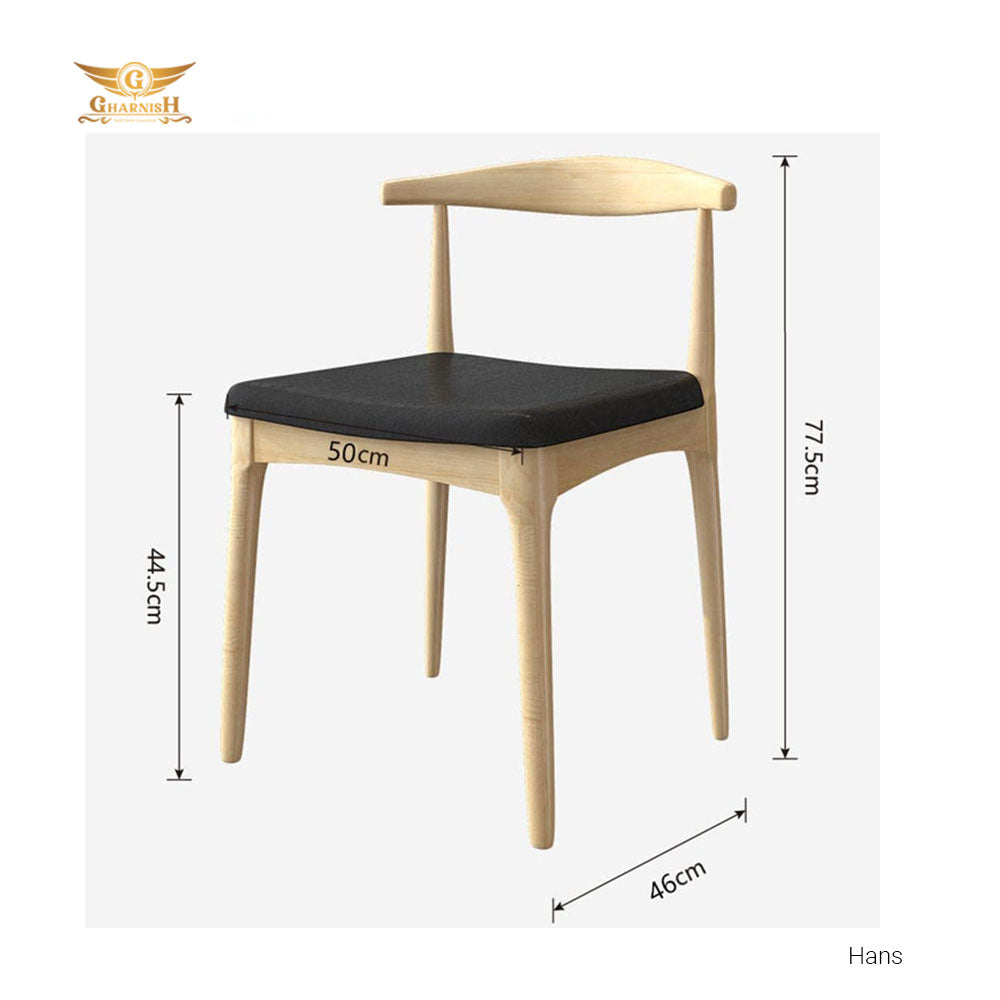 Hans Cafe Chair - Metal Restaurant Chair with Wooden Finish